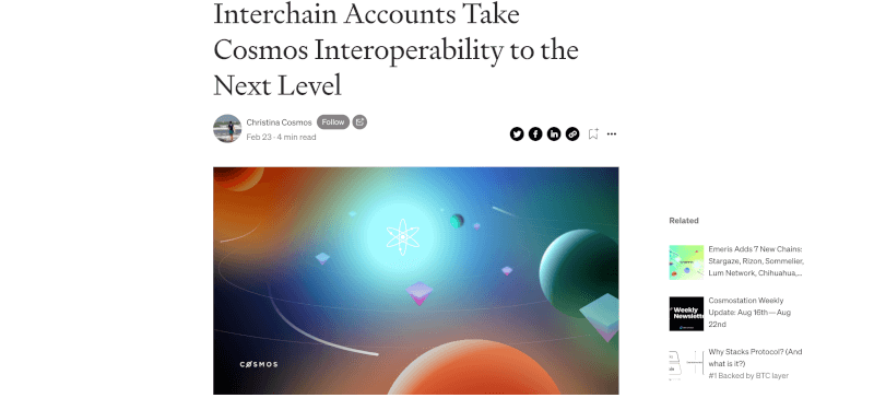 Interchain Cosmos公式blog記事